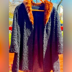 Vintage 60’s Persian Lamb with Mink Collar coat.
